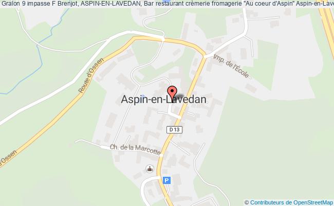 plan 9 impasse F Brenjot, ASPIN-EN-LAVEDAN, Bar restaurant crèmerie fromagerie "Au coeur d'Aspin" 