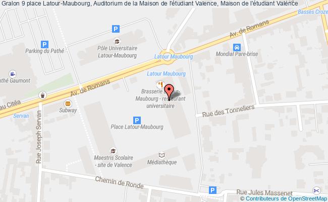plan 9 place Latour-Maubourg, Auditorium de la Maison de l'étudiant Valence, Maison de l'étudiant 