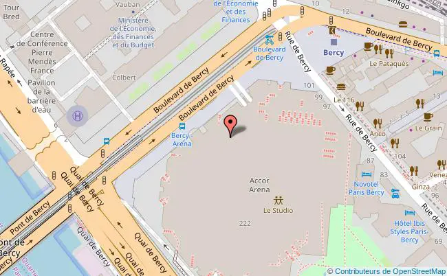 plan Bercy Arena - Palais Omnisports Paris-Bercy 