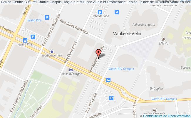 plan Centre Culturel Charlie Chaplin, angle rue Maurice Audin et Promenade Lenine , place de la Nation 
