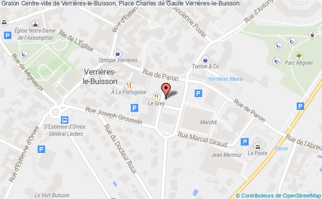 plan Centre-ville de Verrières-le-Buisson, Place Charles de Gaulle 