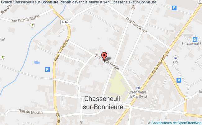 plan Chasseneuil sur Bonnieure, départ devant la mairie à 14h 