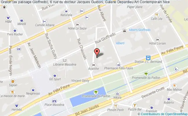 plan (ex passage Gioffredo), 6 rue du docteur Jacques Guidoni, Galerie Depardieu Art Contemporain 