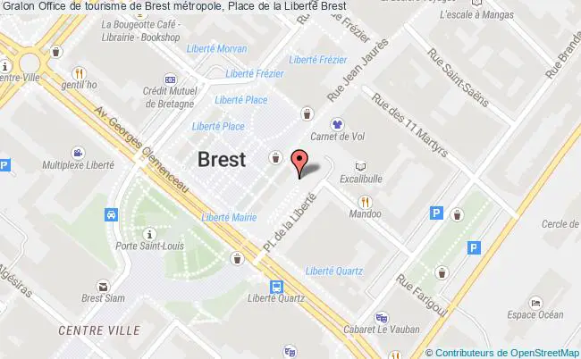 plan Office de tourisme de Brest métropole, Place de la Liberté 