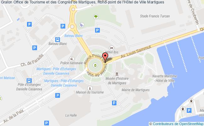 plan Office de Tourisme et des Congrès de Martigues, Rond-point de l'Hôtel de Ville 