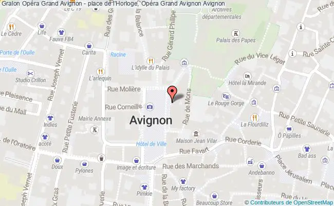 plan Opéra Grand Avignon - place de l'Horloge, Opéra Grand Avignon 