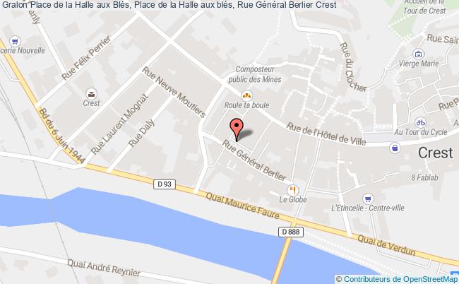 plan Place de la Halle aux Blés, Place de la Halle aux blés, Rue Général Berlier 
