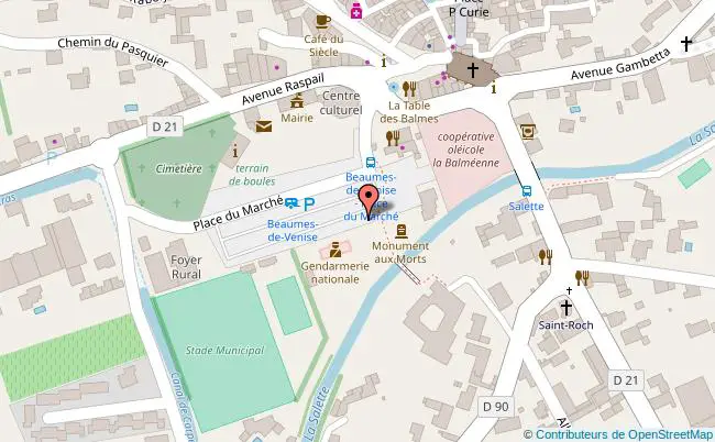 plan Place du Marché à Beaumes de Venise 