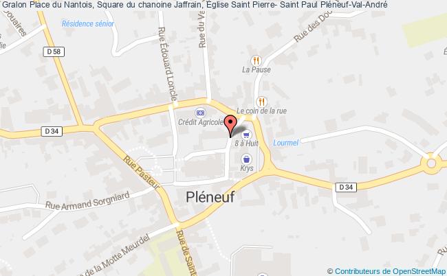 plan Place du Nantois, Square du chanoine Jaffrain, Église Saint Pierre- Saint Paul 