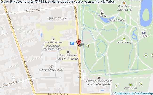 plan Place Jean Jaurès, TARBES, au Haras, au Jardin Massey et en centre-ville 