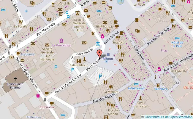 plan Place Rihour à Lille 
