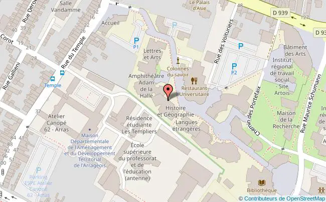plan Université d&#39;Artois 
