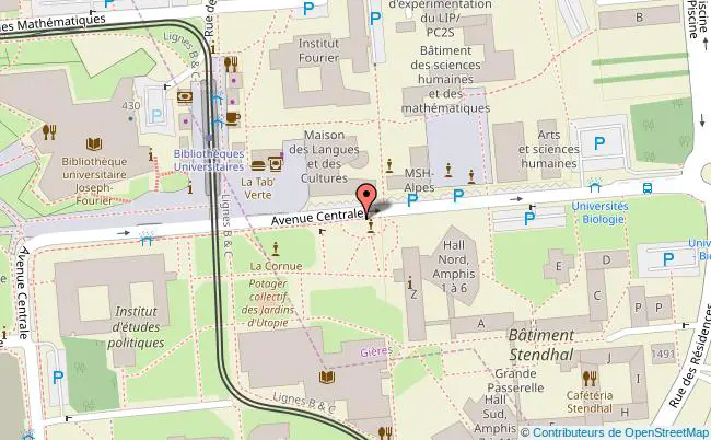 plan Université Stendhal - UFR Lettres &amp; Arts 