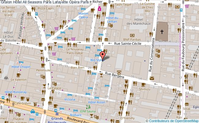 plan Hotel All Seasons Paris Lafayette Opéra Paris