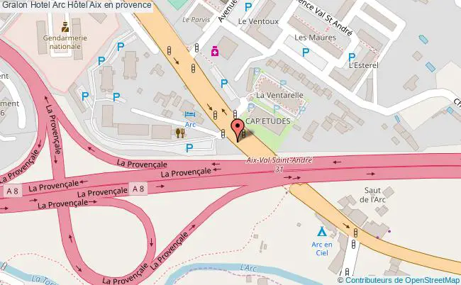 plan Arc Hôtel Aix en provence