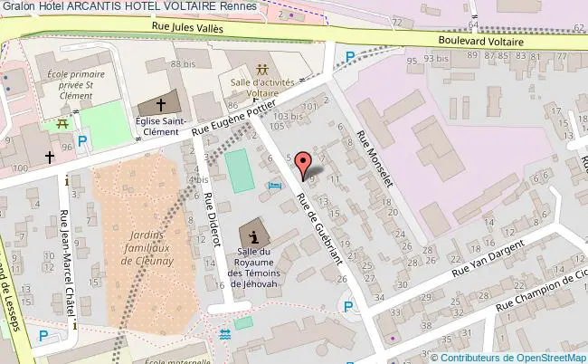 plan Arcantis Hotel Voltaire Rennes