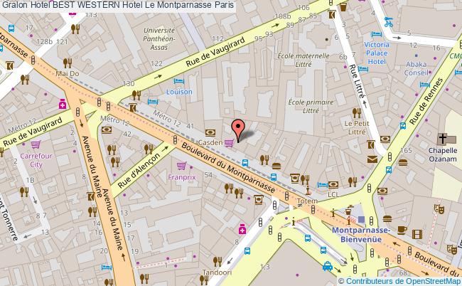 plan Best Western Hotel Le Montparnasse Paris