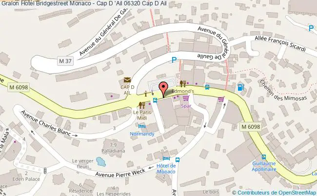 plan Hotel Bridgestreet Monaco - Cap D 'ail 06320 Cap D Ail