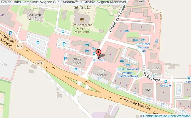 plan Hotel Campanile Avignon Sud - Montfavet La Cristole Avignon-Montfavet