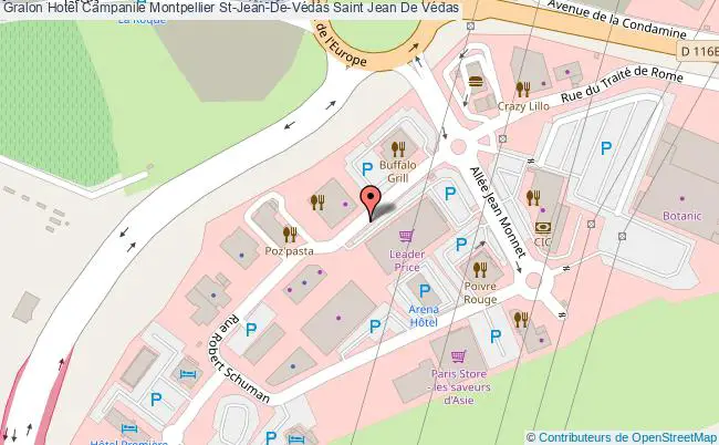 plan Hotel Campanile Montpellier St-jean-de-védas Saint Jean De Védas