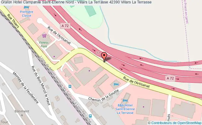 plan Hotel Campanile Saint-etienne Nord - Villars La Terrasse 42390 Villars La Terrasse