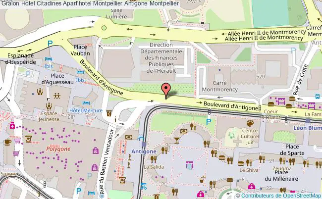 plan Citadines Apart'hotel Montpellier Antigone Montpellier