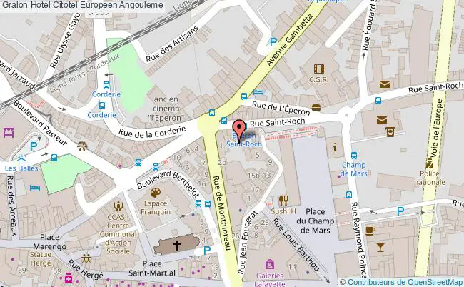 plan Hotel Citotel Europeen Angouleme