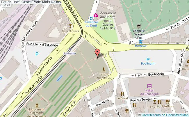 plan Hotel Citotel Porte Mars Reims