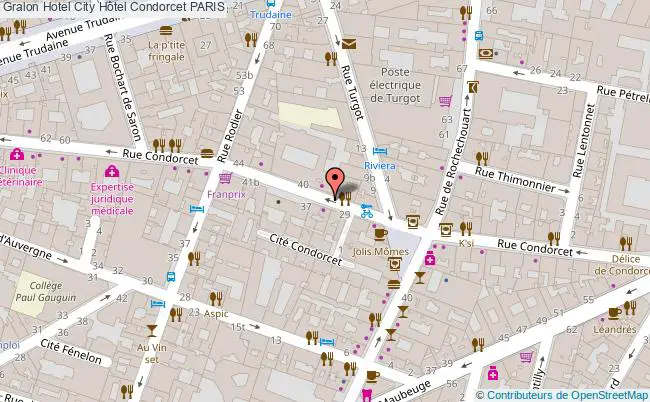 plan City Hôtel Condorcet PARIS