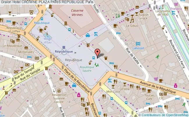plan Hotel Crowne Plaza Paris Republique Paris
