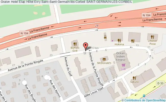 plan Etap Hôtel Evry Saint-saint-germain-lès-corbeil SAINT-GERMAIN-LES-CORBEIL