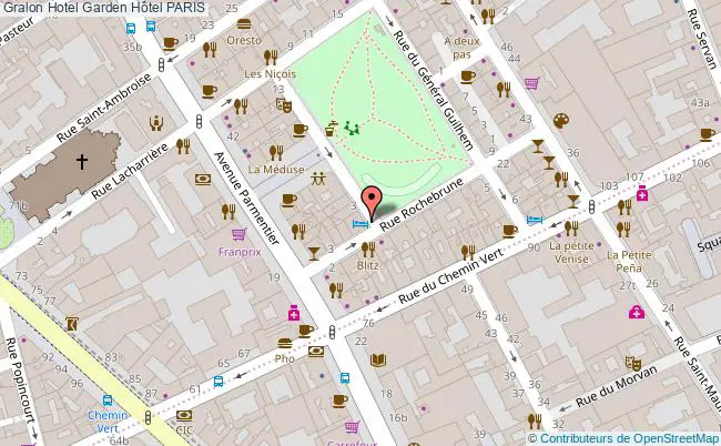 plan Garden Hôtel PARIS