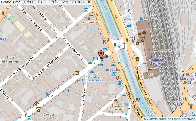 plan Grand Hotel D'orleans TOULOUSE