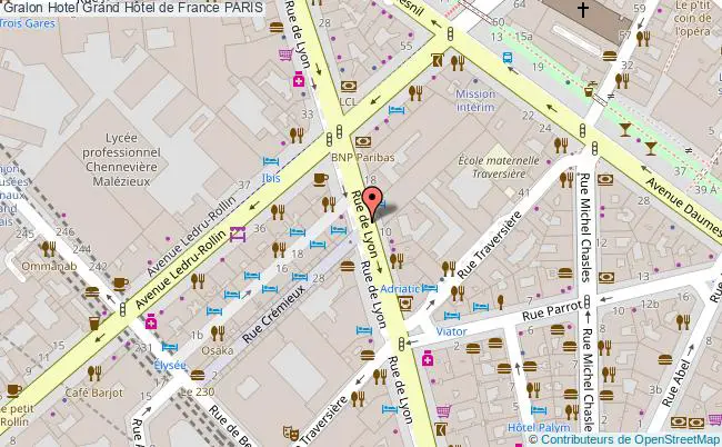 plan Grand Hôtel De France PARIS