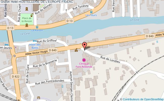 plan Hotel Hostellerie De L'europe FIGEAC