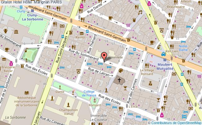 plan Hôtel  Marignan PARIS