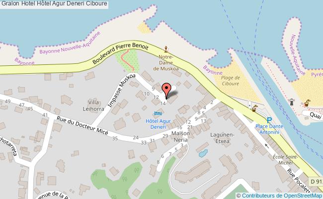 plan Hôtel Agur Deneri Ciboure