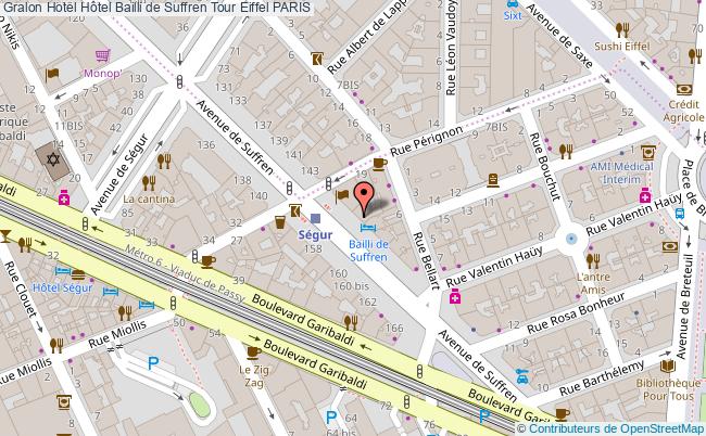 plan Hôtel Bailli De Suffren Tour Eiffel PARIS