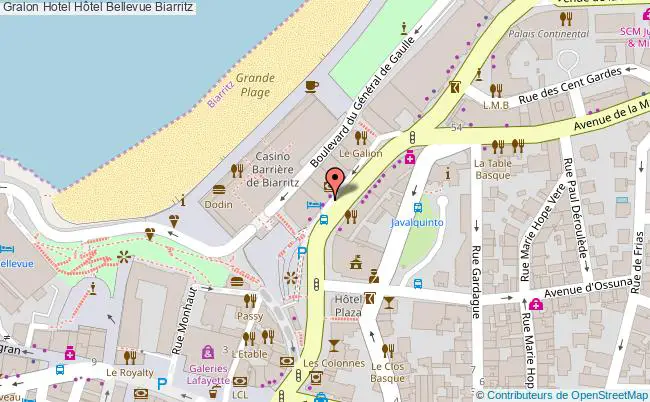 plan Hôtel Bellevue Biarritz