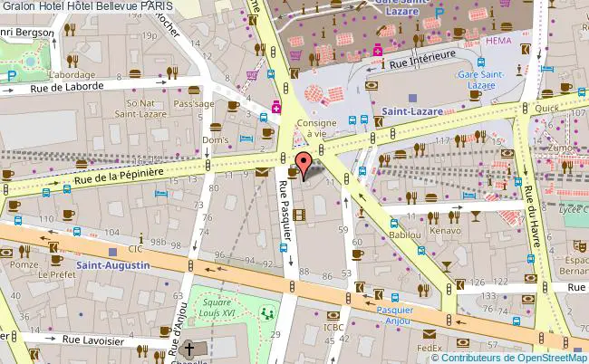 plan Hôtel Bellevue PARIS