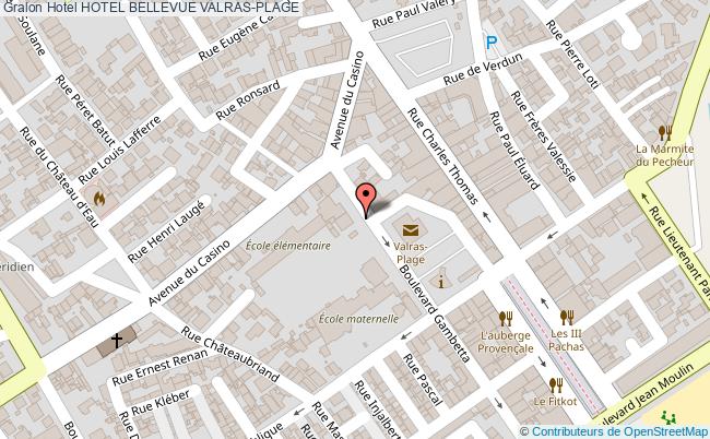 plan Hotel Bellevue VALRAS-PLAGE