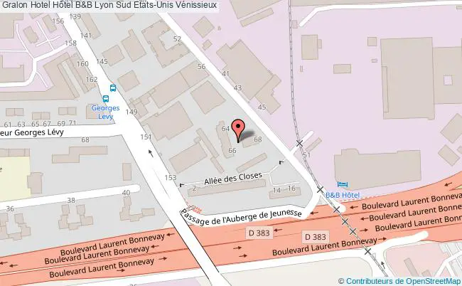 plan Hôtel B&b Lyon Sud Etats-unis Vénissieux