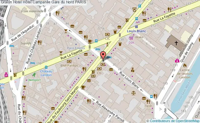 plan Hôtel Campanile Gare Du Nord PARIS