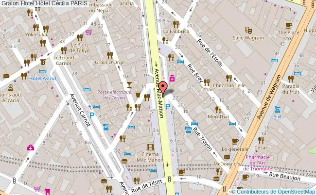 plan Hôtel Cécilia PARIS