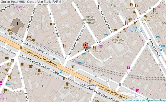 plan Hôtel Centre Ville Étoile PARIS