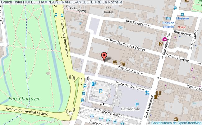 plan Hotel Champlain France-angleterre La Rochelle