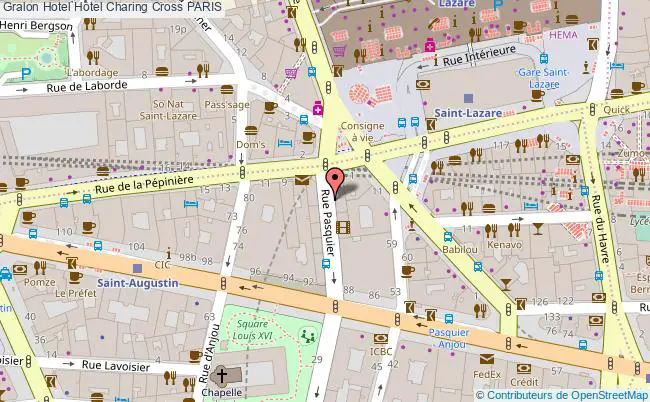 plan Hôtel Charing Cross PARIS