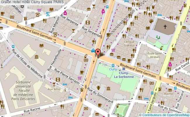 plan Hôtel Cluny Square PARIS