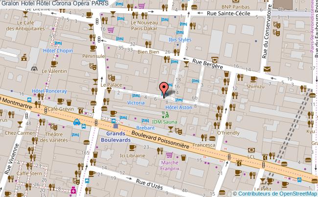 plan Hôtel Corona Opéra PARIS
