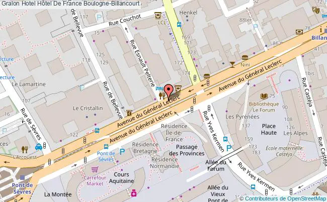 plan Hôtel De France Boulogne-Billancourt